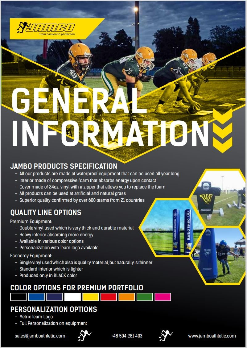 general information for jambo athletic field equipment